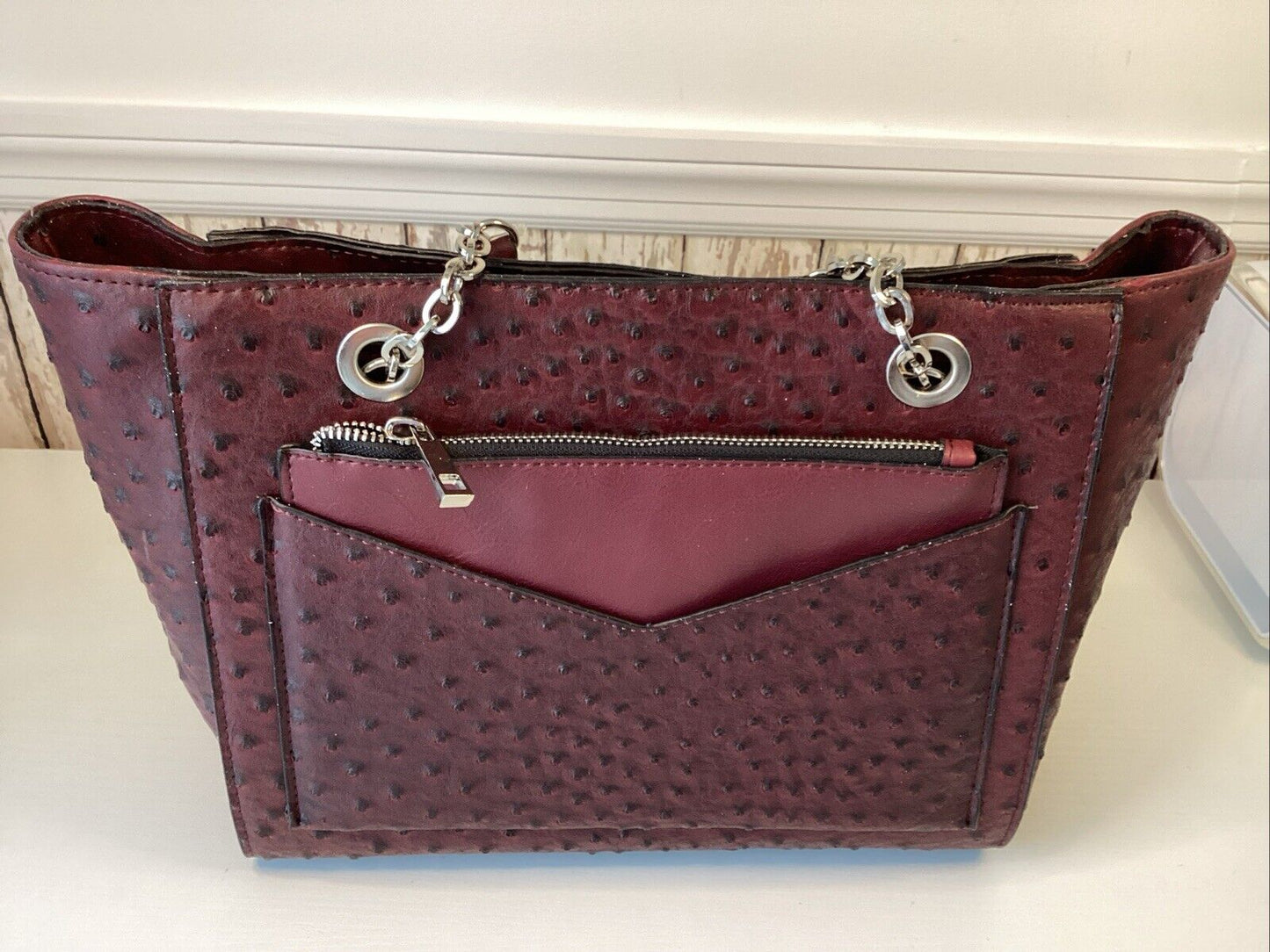 Mondani NYC Ostrich print purse handbag