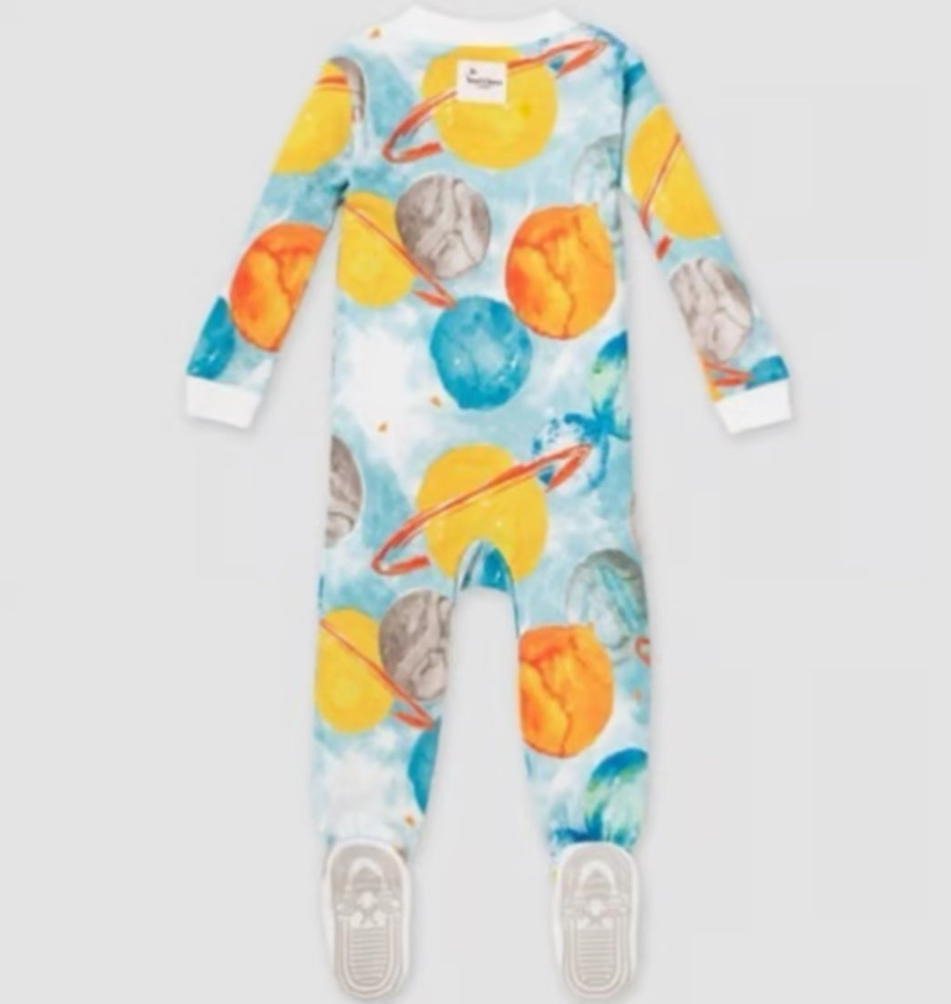 Burt’s 🐝 Bee’s Outer-space Organic Cotton Footed Sleeper Onesie