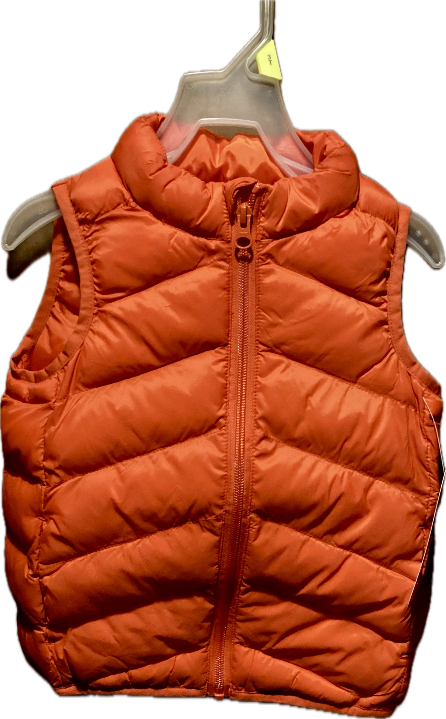 Toddler Orange Puffer Vest with inside pockets sz 3T