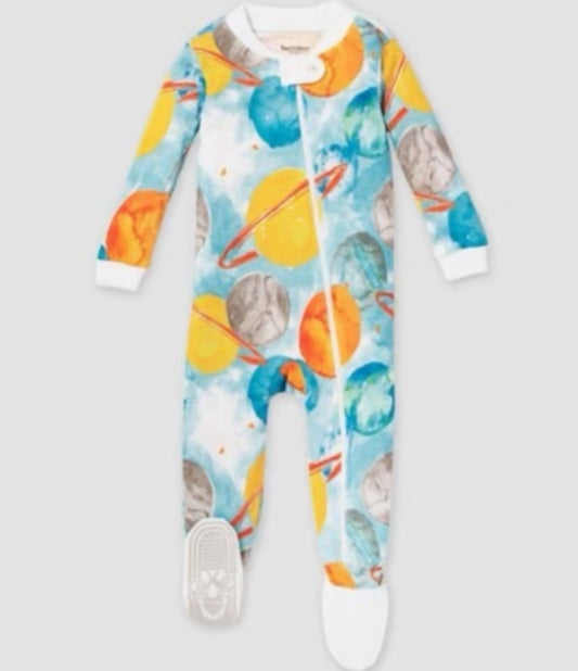 Burt’s 🐝 Bee’s Outer-space Organic Cotton Footed Sleeper Onesie