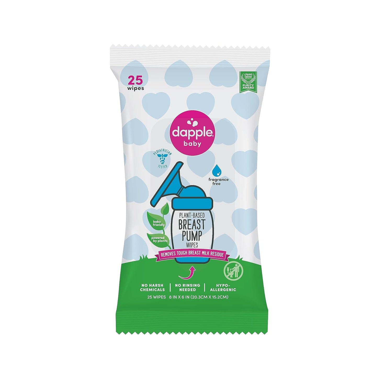 Dapple Baby Breast Pump Wipes Fragrance Free 25ct 2 packages/ 50 Wipes