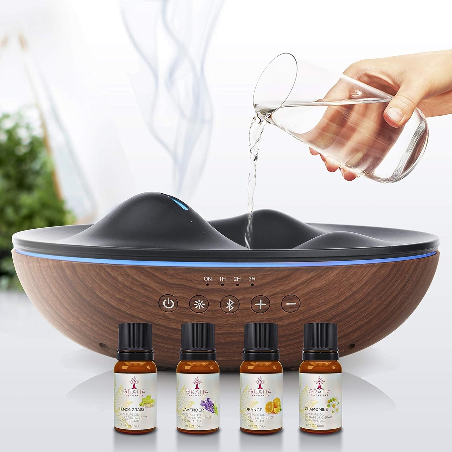 Gratia naturals Oil Diffuser With Bluetooth Speaker