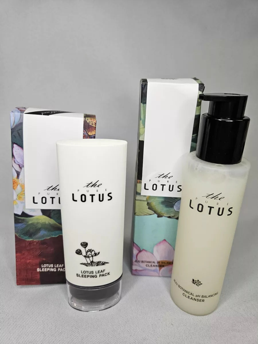 The Pure Lotus - JEJU Botanical ph Balance Cleanser and Lotus Leaf Sleeping Pack Bundle