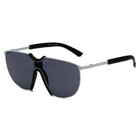 MACON | Large Oversized Unisex Single Lens Aviator Fashion Sunglasses